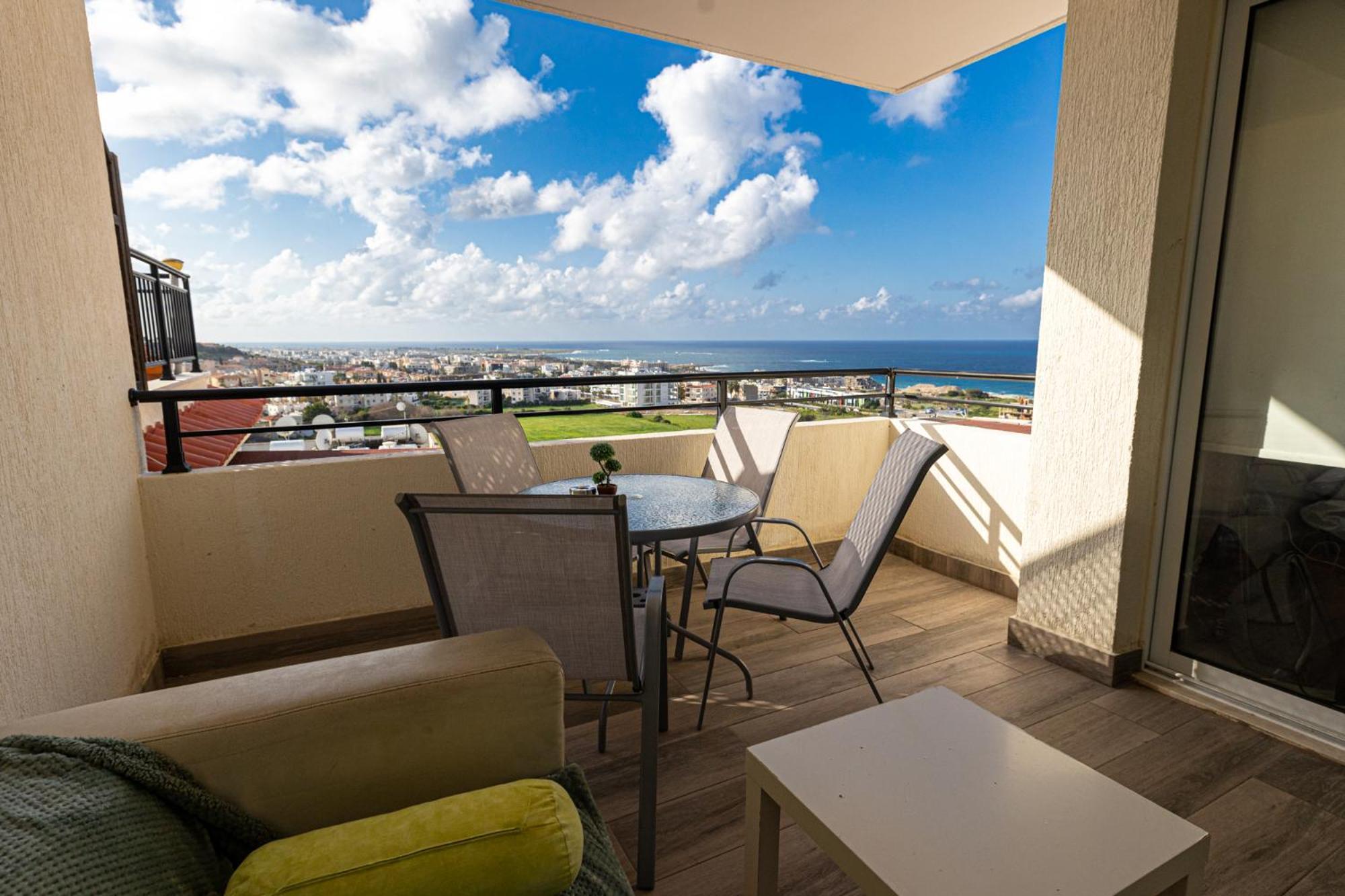 KoniaEden Blue-Horizon 1B, Paphos, Sea View, Poolアパートメント エクステリア 写真